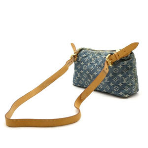 Louis Vuitton Blue Shoulder Crossbody Baggy Denim Monogram Bag Long